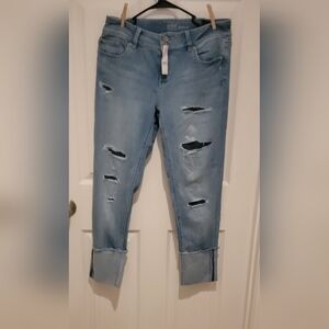 NY & Co NWT boyfriend cuffed with patches size 8